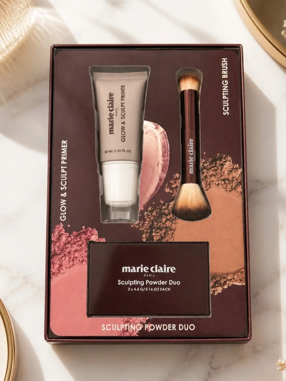 Marie Claire Bare Beauty Signature Sculpt Makeup Set Pink NWT